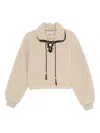Low Classic Lace-up Fleece Sweatshirt In Neutral