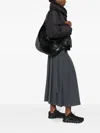 Low Classic Curved Zip Shoulder Bag In Black