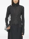 Low Classic Layered Fitted Cardigan In Black