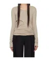 Low Classic Brown Layered Long Sleeve T-shirt In Khaki