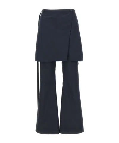 Low Classic Layered Wrap Culottes In Blue
