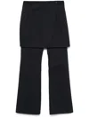Low Classic Layered Wrap Trousers In Blue