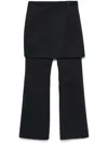 Low Classic Layered Wrap Trousers In Blue