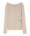 Low Classic Layered-design Top In Neutral