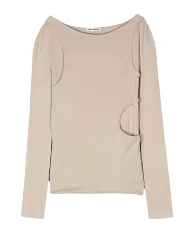 Low Classic Layered-design Top In Neutral