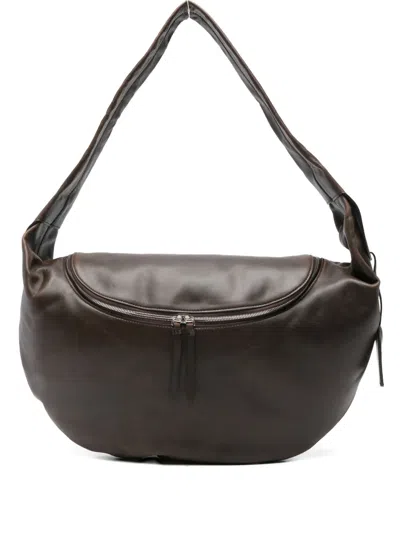Low Classic Leather Shoulder Bag In Brown