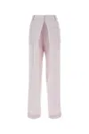 Low Classic Pleat-detail Cotton Tailored Trousers In Light Purple