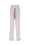 Low Classic Pleat-detail Cotton Tailored Trousers In Purple