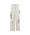 Low Classic Wide-leg Trousers In Khaki