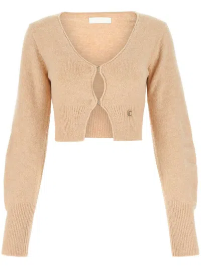 Low Classic Antiqued Pink Acrylic Blend Cardigan In Gold