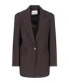 Low Classic Tailored Blazer With Notch Lapel And Pockets In Purple