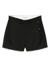 Low Classic Striped Mini Tailored Shorts In Black
