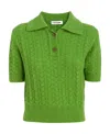 Low Classic Logo Knitted Polo Shirt In Green