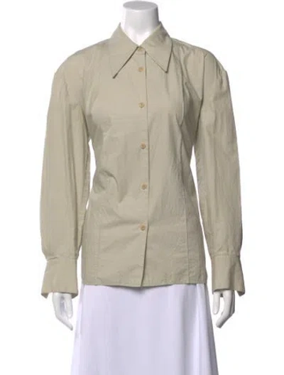 Pre-owned Low Classic Long Sleeve Button-up Top In Neutral