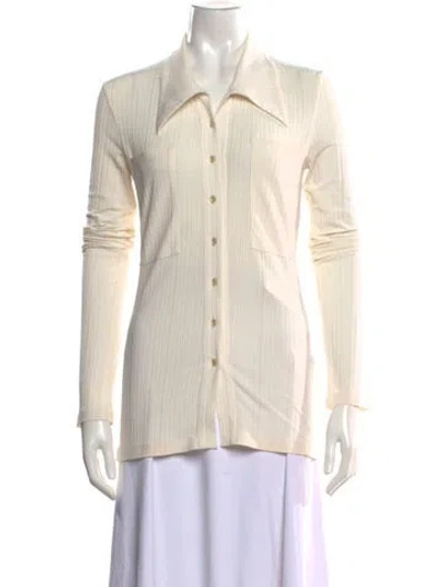 Pre-owned Low Classic Long Sleeve Button-up Top In Neutrals