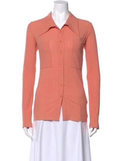 Pre-owned Low Classic Long Sleeve Button-up Top In Orange