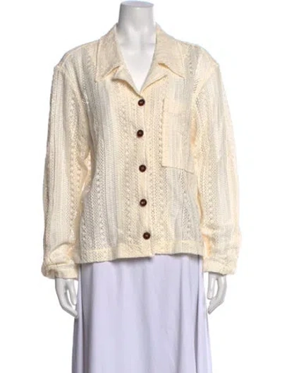 Pre-owned Low Classic Long Sleeve Button-up Top W/ Tags In Neutrals