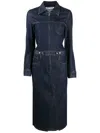 Low Classic Long-sleeve Denim Midi Dress In Blue