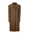 Low Classic Fluffy Wool Single Mac Coat In Brown