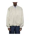 Low Classic Long-sleeved Cotton Suit With Standing Collar In White