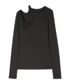 Low Classic Cut-out Detail Top In Black