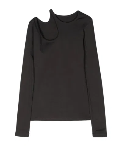 LOW CLASSIC LONG-SLEEVED IRREGULAR SHOULDER T-SHIRT