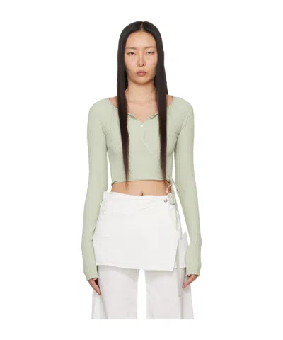 Low Classic Long-sleeved Knitted Cardigan In White