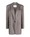 Low Classic Notched-lapel Single-breasted Jacket In Gray