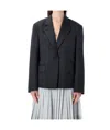 Low Classic Jacket Notch Lapels Buttoned Cuffs Front Pockets In Blue