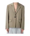 Low Classic Structured Tailored Jacket Clean Line Design In Brown