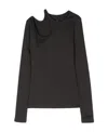 Low Classic Cut-out Detail Top In Black