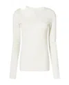 Low Classic Long Sleeved T-shirt With Holes In White