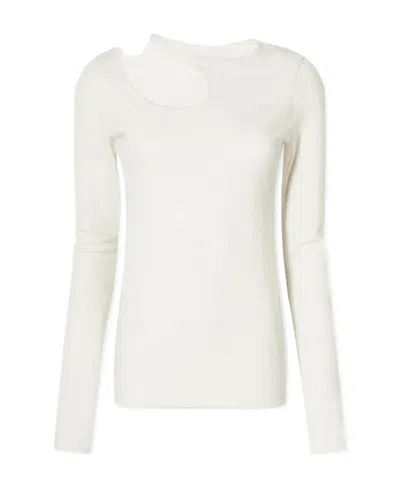 Low Classic Long Sleeved T-shirt With Holes In White