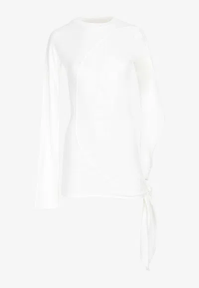 Low Classic Long-sleeved Wrap T-shirt In White