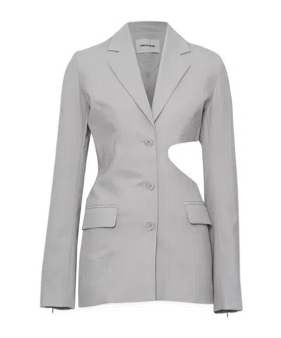 Low Classic Long-sleeved Suit Coat In Gray