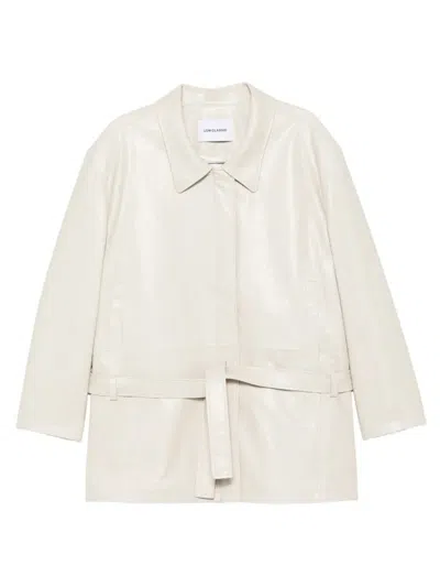 Low Classic Low Waist Leather Jacket In Neutral