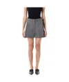 Low Classic Straight Shorts With Back Pocket And Belt Loops In Melange Frey