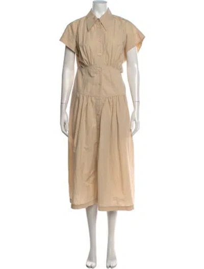 Pre-owned Low Classic Midi Length Dress In Neutrals