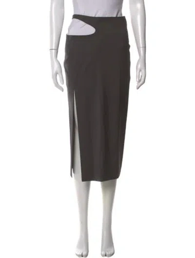 Pre-owned Low Classic Midi Length Skirt In Gray