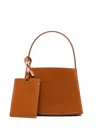 Low Classic Mini Embossed-logo Curve Tote Bag In Braun