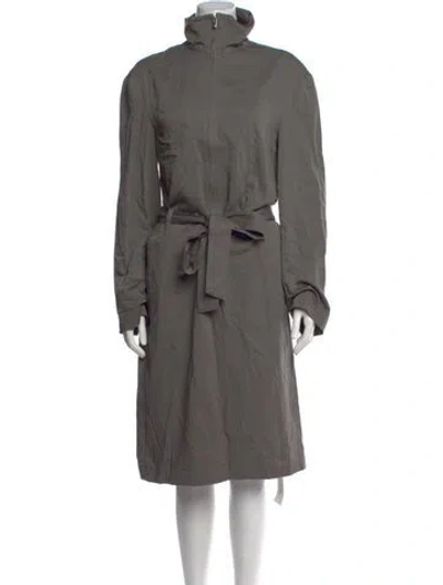 Pre-owned Low Classic Mock Neck Midi Length Dress In Grey