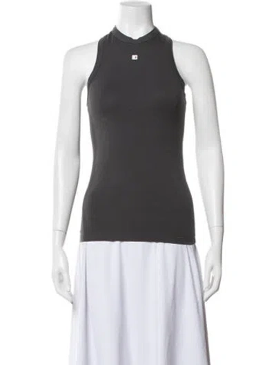 Pre-owned Low Classic Mock Neck Sleeveless Top In Grey