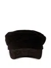 Low Classic Newsboy Velvet Cap In Brown