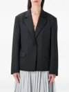 Low Classic Jacket Notch Lapels Buttoned Cuffs Front Pockets In Black