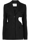 Low Classic Notched-lapels Cut-out Detailing Blazer In Black