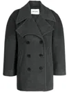 Low Classic Notched-lapels Double-breasted Coat In Grey
