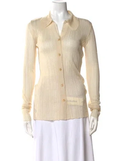 Pre-owned Low Classic Nylon Long Sleeve Button-up Top In Neutral