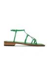 Low Classic Open-toe Heeled Sandals In Green