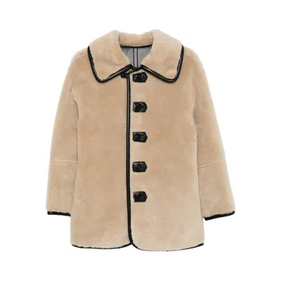 Low Classic Contrasting Leather-trim Jacket In Brown