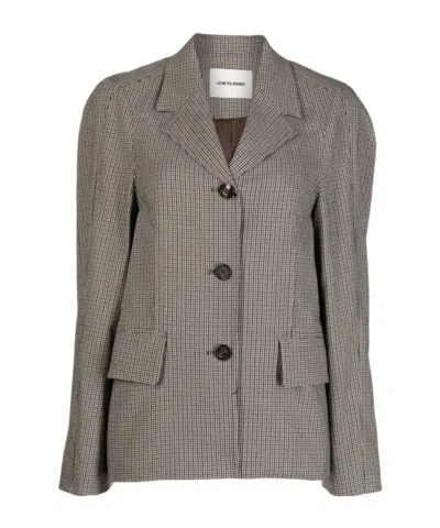 Low Classic Oversized Check Blazer In Gray